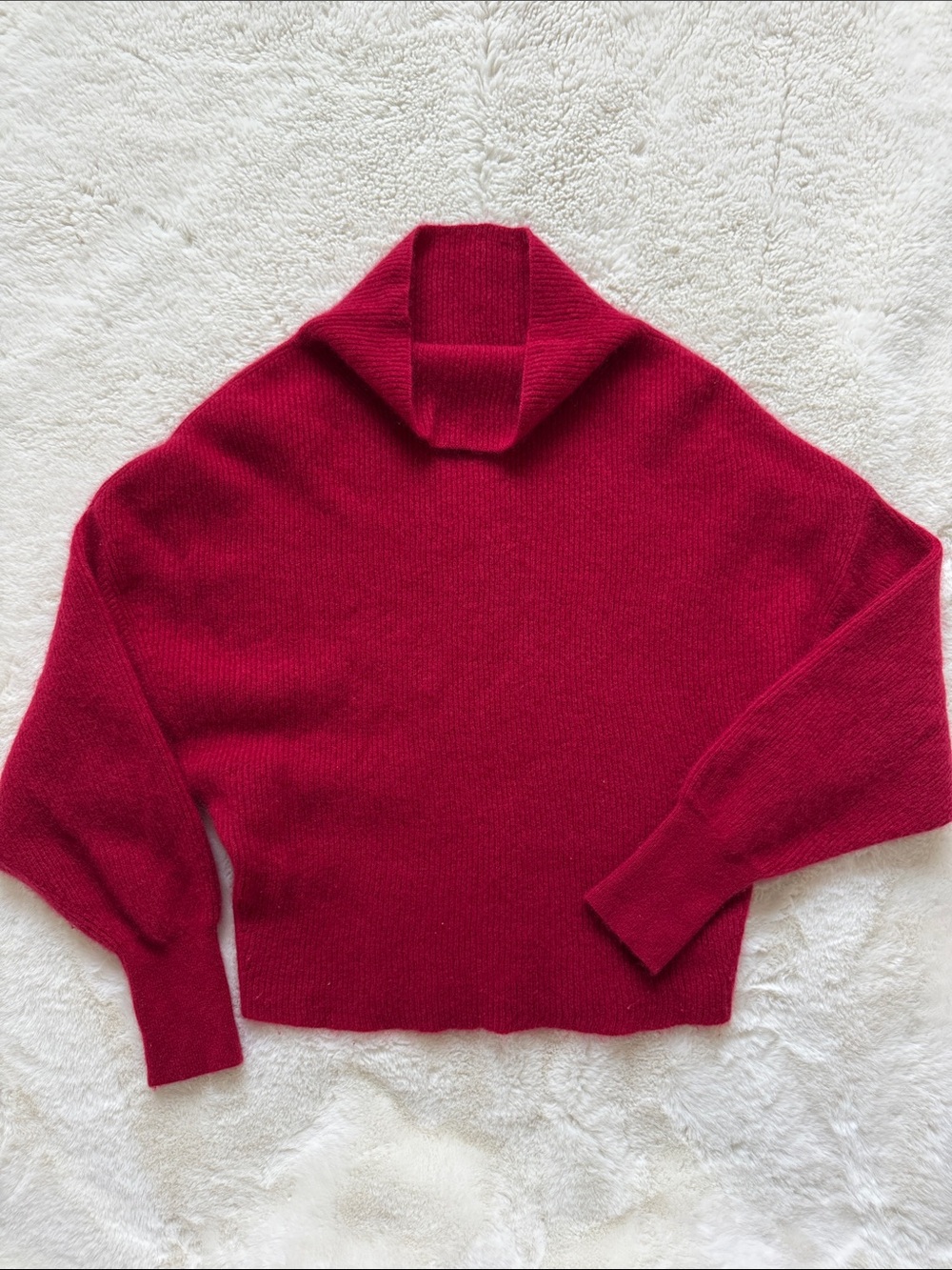 Anthropologie Pilcro Alani 100% Cashmere Sweater Womens M Medium Red Mock Neck - Picture 4 of 5
